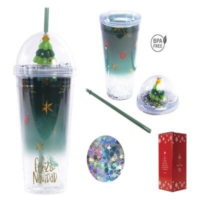 VASO DE PLÁSTICO DOBLE PARED PINE A2966 Mod. 02-A2966