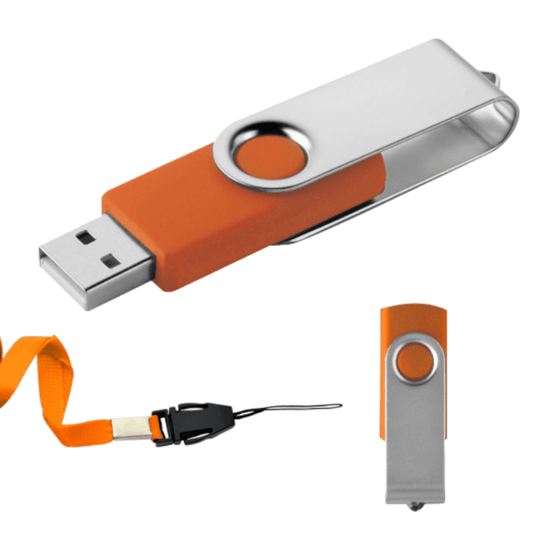 USB GIRATORIA LONDON 8GB NARANJA Mod. 06-USB080-NA