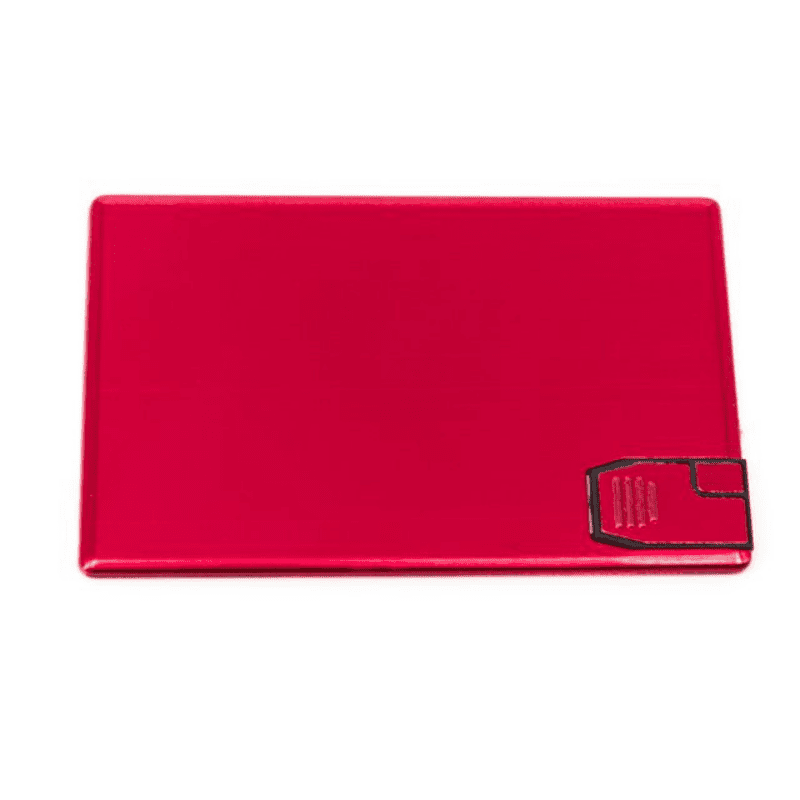 TARJETA DE ALUMINIO DE 8GB ROJO Mod. 06-USB107-RJ